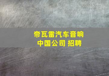 帝瓦雷汽车音响 中国公司 招聘